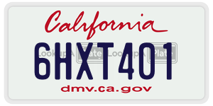 6HXT401 license plate in California