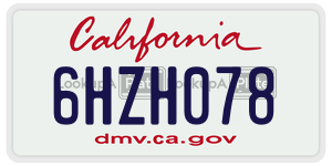 6HZH078 license plate in California