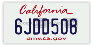 6JDD508 license plate in California