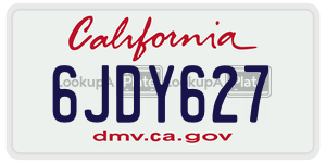 6JDY627  license plate in CA