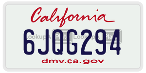6JQG294 license plate in California