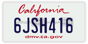 6JSH416 license plate in California