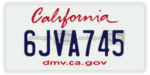 6JVA745  license plate in CA