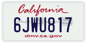 6JWU817 license plate in California