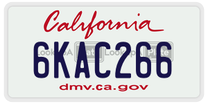 6KAC266 license plate in California