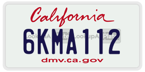 6KMA112 license plate in California