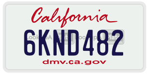 6KND482 license plate in California