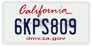 6KPS809 license plate in California