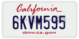 6KVM595 license plate in California