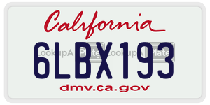 6LBX193  license plate in CA