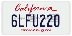6LFU220 license plate in California