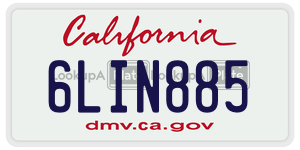 6LIN885 license plate in California