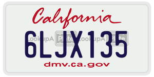 6LJX135 license plate in California