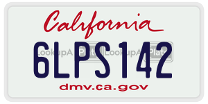 6LPS142 license plate in California