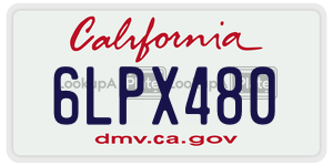 6LPX480 license plate in California