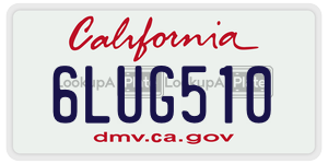 6LUG510 license plate in California