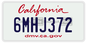 6MHJ372 license plate in California