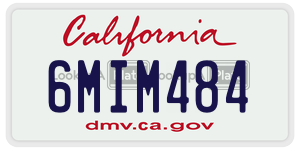 6MIM484 license plate in California