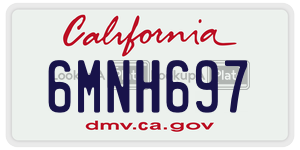 6MNH697 license plate in California