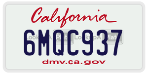 6MQC937 license plate in California