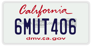6MUT406 license plate in California