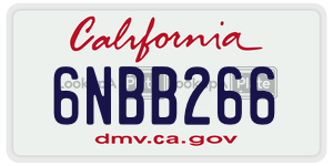 6NBB266 license plate in California