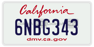 6NBG343 license plate in California