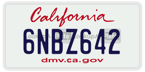 6NBZ642 license plate in California