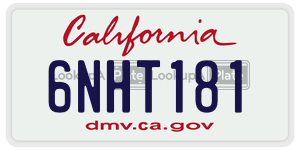 6NHT181  license plate in CA