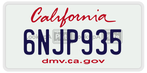 6NJP935 license plate in California
