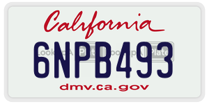 6NPB493 license plate in California