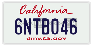 6NTB046 license plate in California