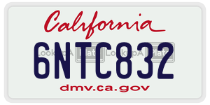 6NTC832  license plate in CA