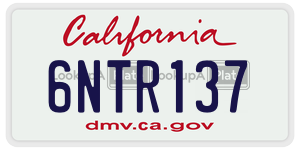 6NTR137 license plate in California