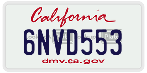 6NVD553 license plate in California