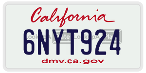 6NYT924 license plate in California