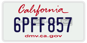 6PFF857 license plate in California