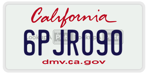 6PJR090  license plate in CA