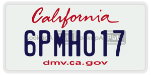 6PMH017  license plate in CA