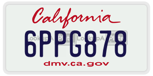 6PPG878 license plate in California