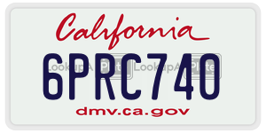 6PRC740  license plate in CA