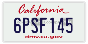 6PSF145 license plate in California