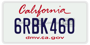6RBK460 license plate in California