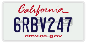 6RBV247  license plate in CA