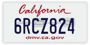 6RCZ824  license plate in CA