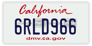 6RLD966  license plate in CA