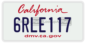 6RLE117 license plate in California