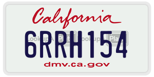 6RRH154  license plate in CA