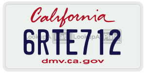 6RTE712  license plate in CA