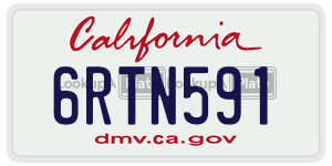 6RTN591 license plate in California